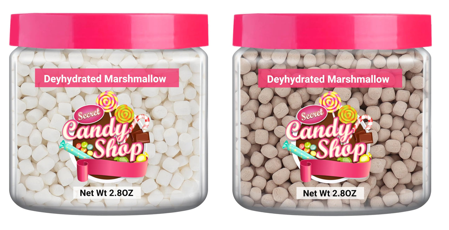 Candy Shop Premium Mini Dehydrated Marshmallows Bits (Pack Of 2, Variety)