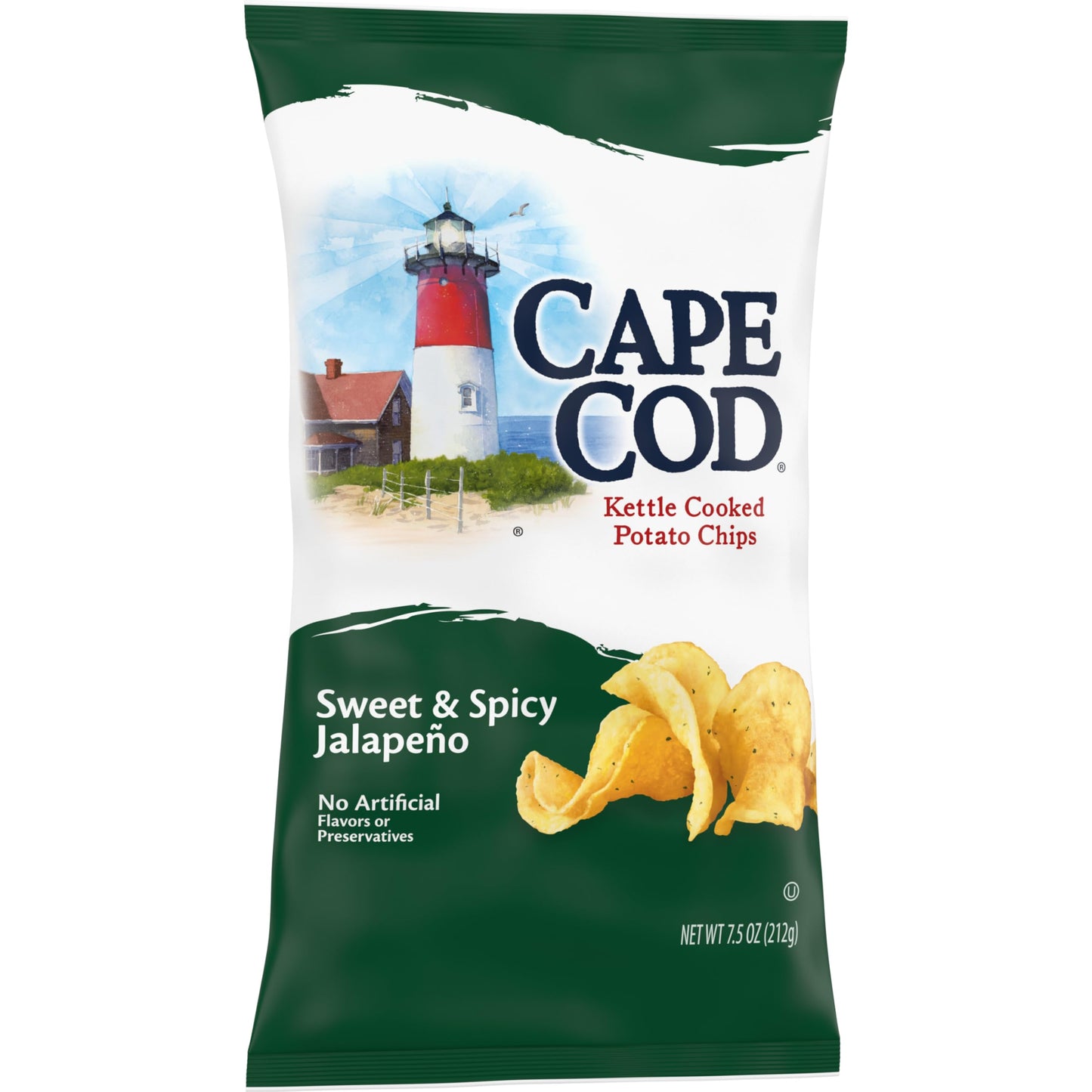 Cape Cod Sweet & Spicy Jalapeno Kettle Chips, 7.5 Oz, Pack of 1