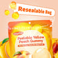Joyvitas Peelable Gummy Yellow Peach Candy, Low Sugar & Low Calorie, 3 Pack (9.53oz) - Perfect for Stocking Stuffers & Gifts