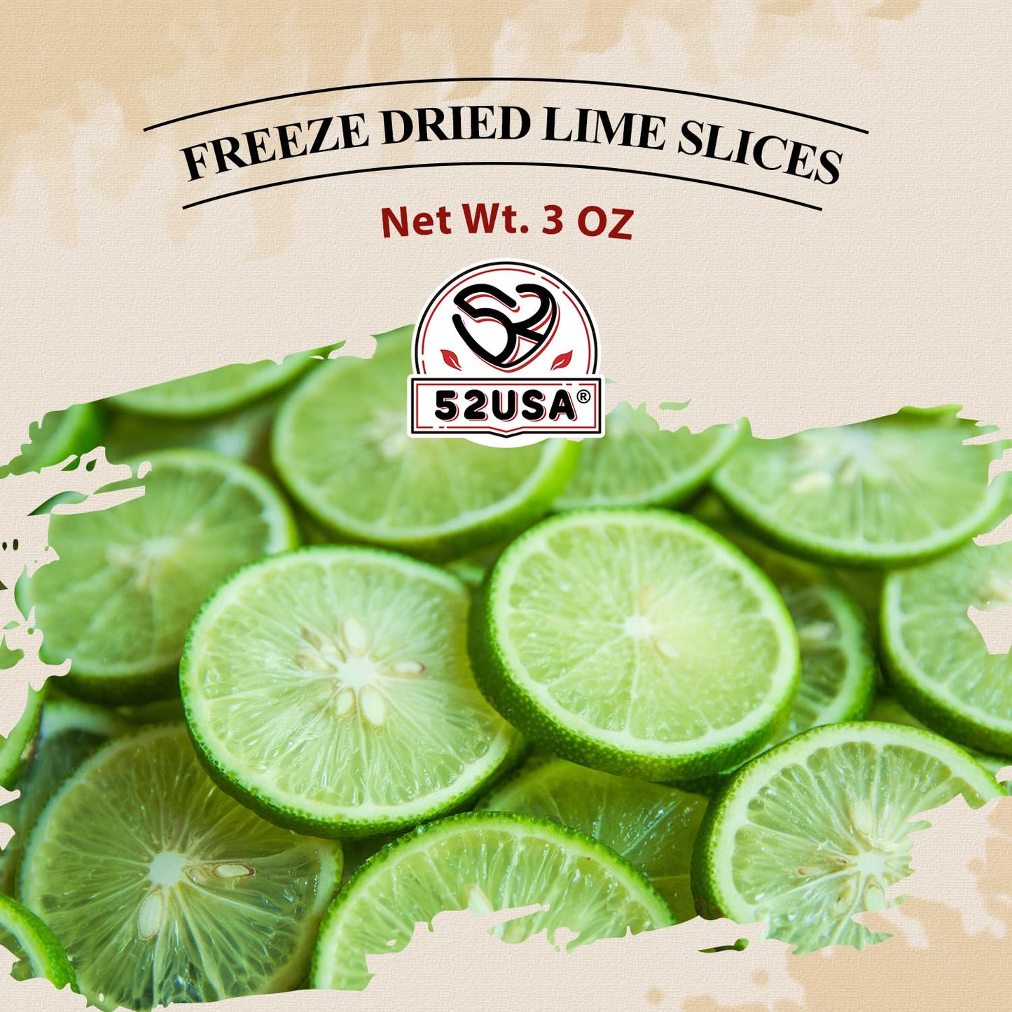 52Usa Freeze Dried Lime – 3Oz – Naturally Preserved, Intense Flavor, Perfect For Cooking, Drinks, And Snacks – No Added Sugar Or Preservatives