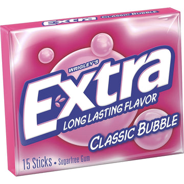 Extra Sugar Free Gum, Classic Bubble, 15 Stick Slim Packs (Pack Of 20)