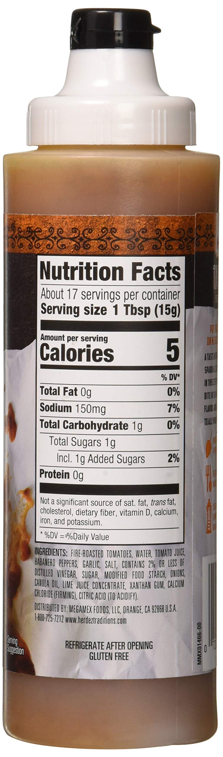Herdez Taqueria Street Sauce, Habanero, Fiery Hot Taco Sauce, 9 oz Squeeze Bottle, 8 Pack