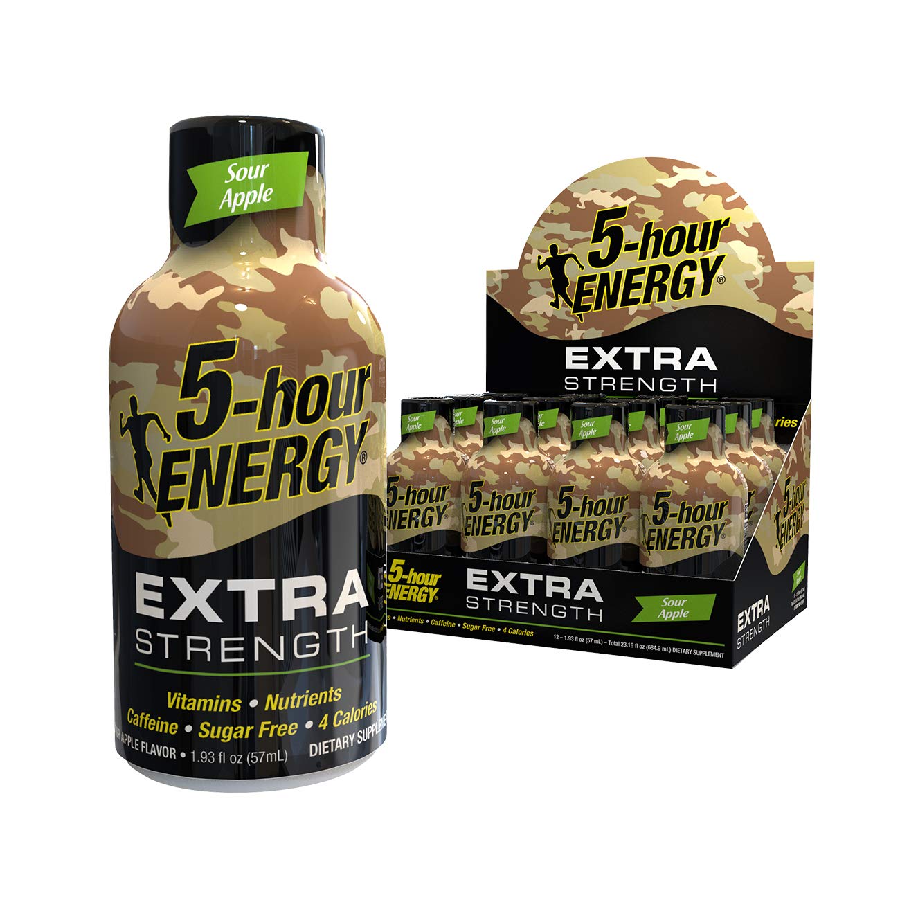5-hour ENERGY Extra Strength Sour Apple Shot - 72 Pack of 2 Oz Bottles