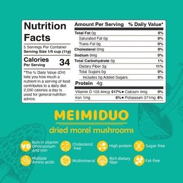 Meimiduo 2.8 Oz Delicious Grade Aaa Dried Morel Mushrooms For Cooking, Ketone Friendly, Gluten-Free, Fat-Free, Sugar-Free, No Ad
