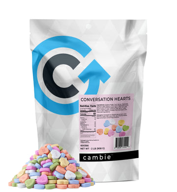 Small Conversation Hearts By Cambie | 2 Lbs Of Pastel Valentine'S Candy | Delicious Fruity & Mint Flavors In A Colorful Pastel D