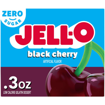 Jell-O Black Cherry Sugar Free Gelatin Dessert Mix, 0.3 Ounce (Pack of 24)
