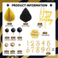 44Pcs Balls Cake Topper Man Cake Decorations With Black Gold Balls Palm Leaves Acrylic Numbers 0-9 And Happy Birthday Cake Toppe