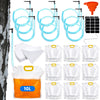 Nuogo 10 Sets 10 L Maple Syrup Tapping Kit with Large Bags Tree Sap Tap 3 ft Tubing Lines Stickers Filter Paper Silicone Funnel 