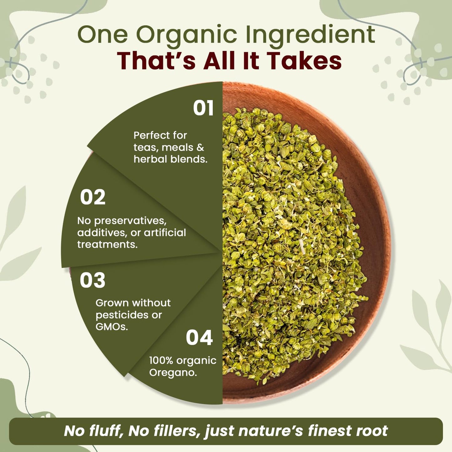 Organic Way Dried Oregano Leaf Cut & Sifted (Origanum Vulgare) - European Wild-Harvest | Organic & Kosher Certified | Vegan, Non Gmo & Gluten Free | Usda Certified | Origin - Albania (16 Oz)