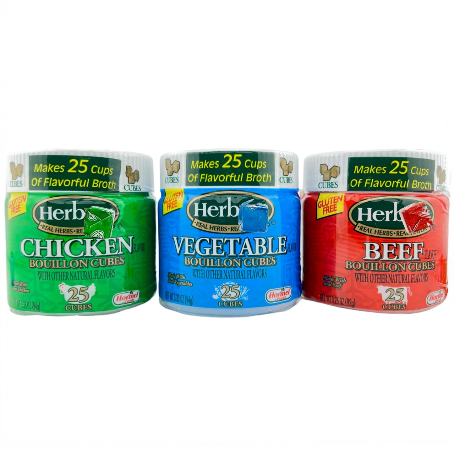 Chicken Bouillon Cubes - Beef Bouillon - Vegetable Bouillon Cube - Chicken Seasoning Broth Cubes no msg - 25 Count 3.33-oz Pack 
