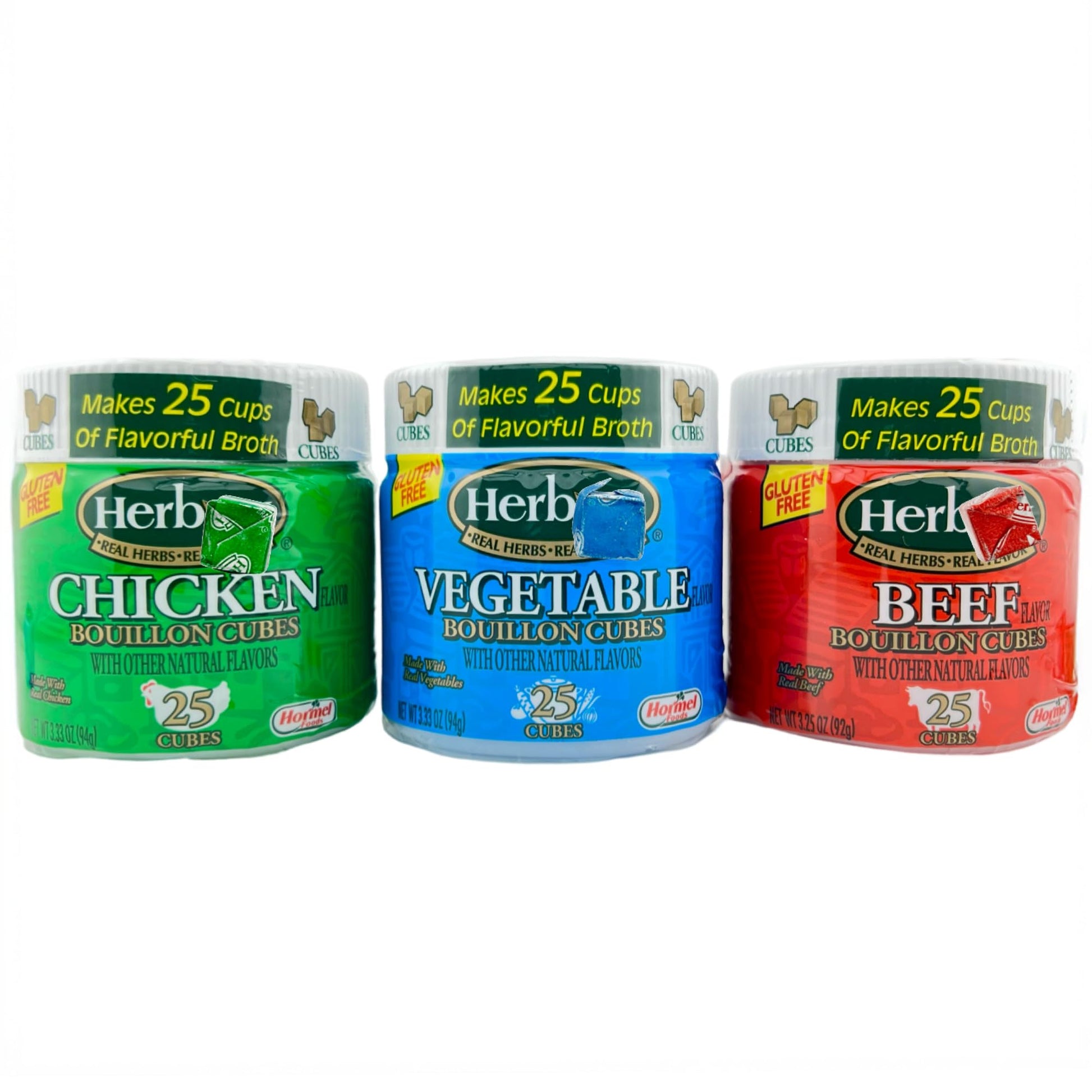 Chicken Bouillon Cubes - Beef Bouillon - Vegetable Bouillon Cube - Chicken Seasoning Broth Cubes no msg - 25 Count 3.33-oz Pack 