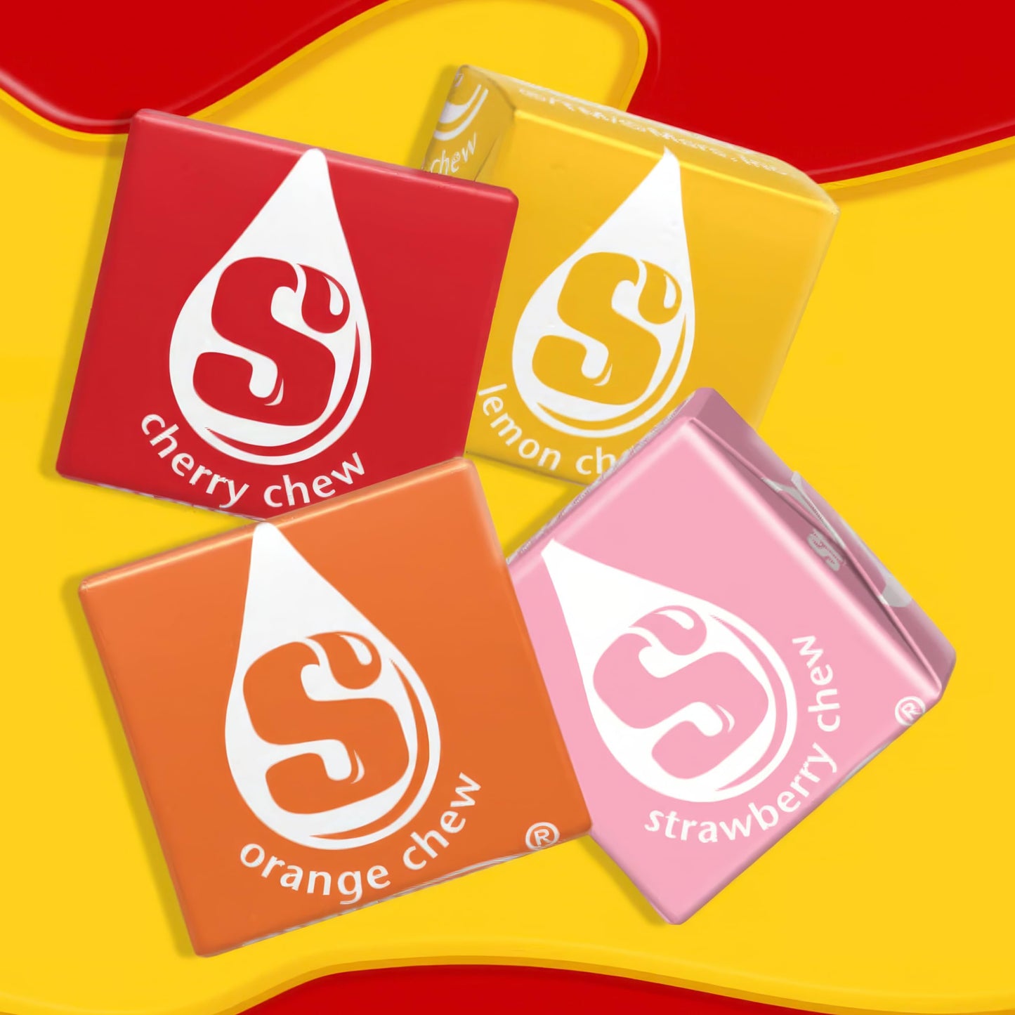 Strburst Original Fruit Chews 1 Pound Approx 90 Pieces - Bulk Candy Individually Wrapped- Orange  Strawberry  Cherry  Lemon