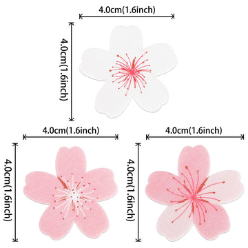 ZHUOWEISM 60 PCS Pink Edible Cherry Blossoms Flowers Cake Decorations, Wafer Paper Cupcake Toppers for Baby Shower & Birthday Party