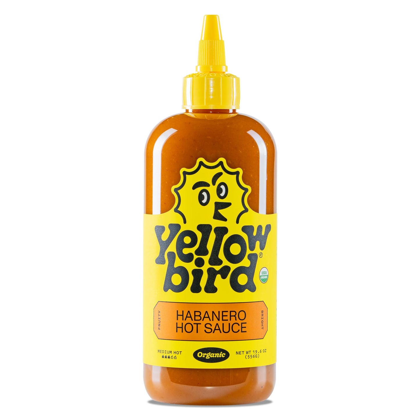 Yellowbird Organic Habanero Hot Sauce - Medium Hot - Vegan Habanero Sauce Made with Carrots, Garlic and Tangerine - Gluten-Free 