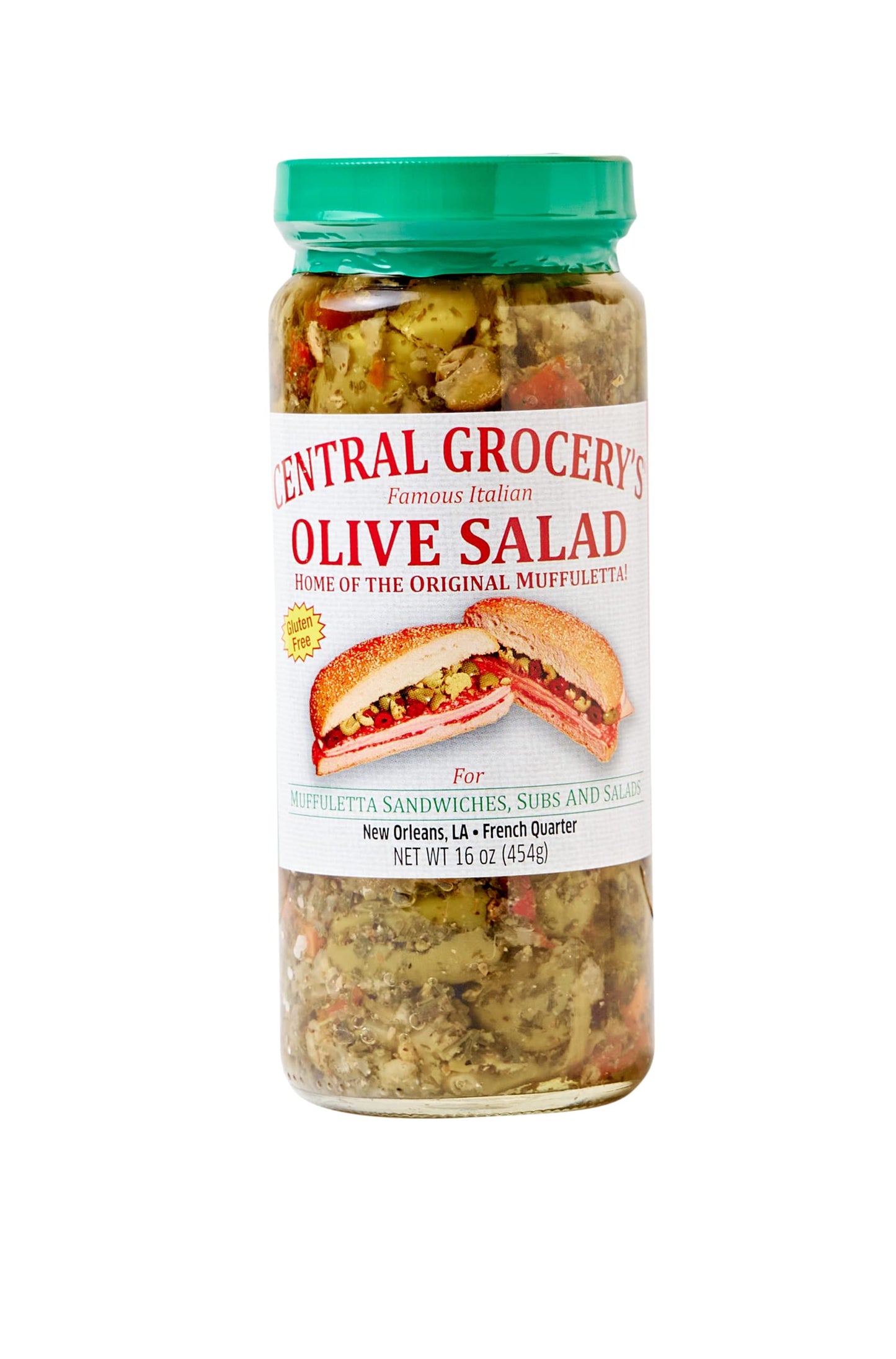 CENTRAL GROCERY Olive Salad - 16 oz - Ideal for Muffulettas, Sandwiches, and Salads