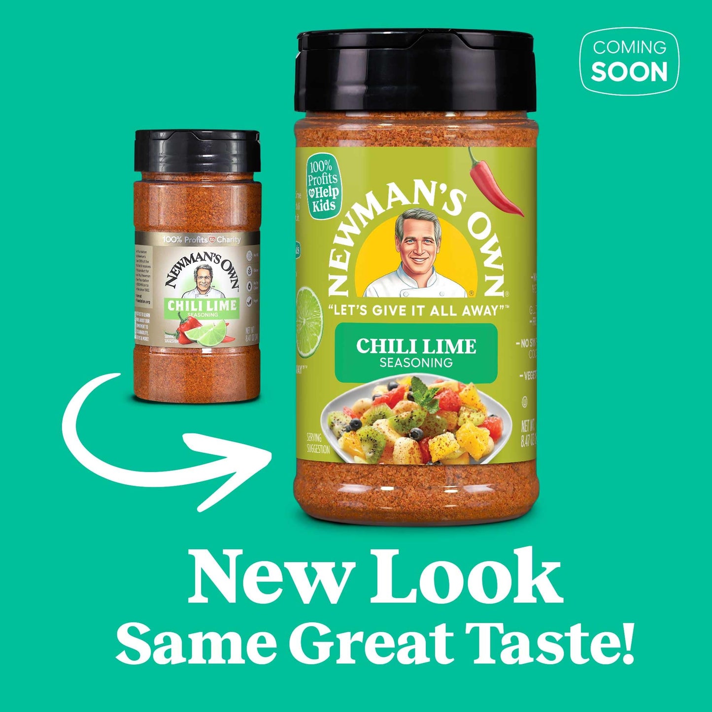 Newmans Own Chili Lime Seasoning; Perfect Spices for Topping Fruit and Rimmer, No MSG, Gluten Free; Kosher; 8.47 Oz. Bottle