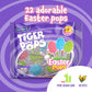 Colombina Tiger Easter Pops, Cherry, Blue Raspberry, And Watermelon Flavored, Individually Wrapped, Ideal For Easter Baskets Or