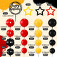Teenyyou 57 Pcs Cake Topper Set - Black Red Yellow Star Decorations for Birthday, Baby Shower - Various Sizes