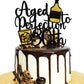 LHCING Aged To Perfection 30th Birthday Cake Topper - Black Gold Glitter Paper Decoration