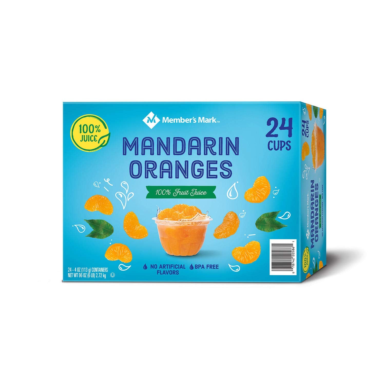 Members Mark Mandarin Oranges, 4 Ounce (Pack of 24) (2 Pack)