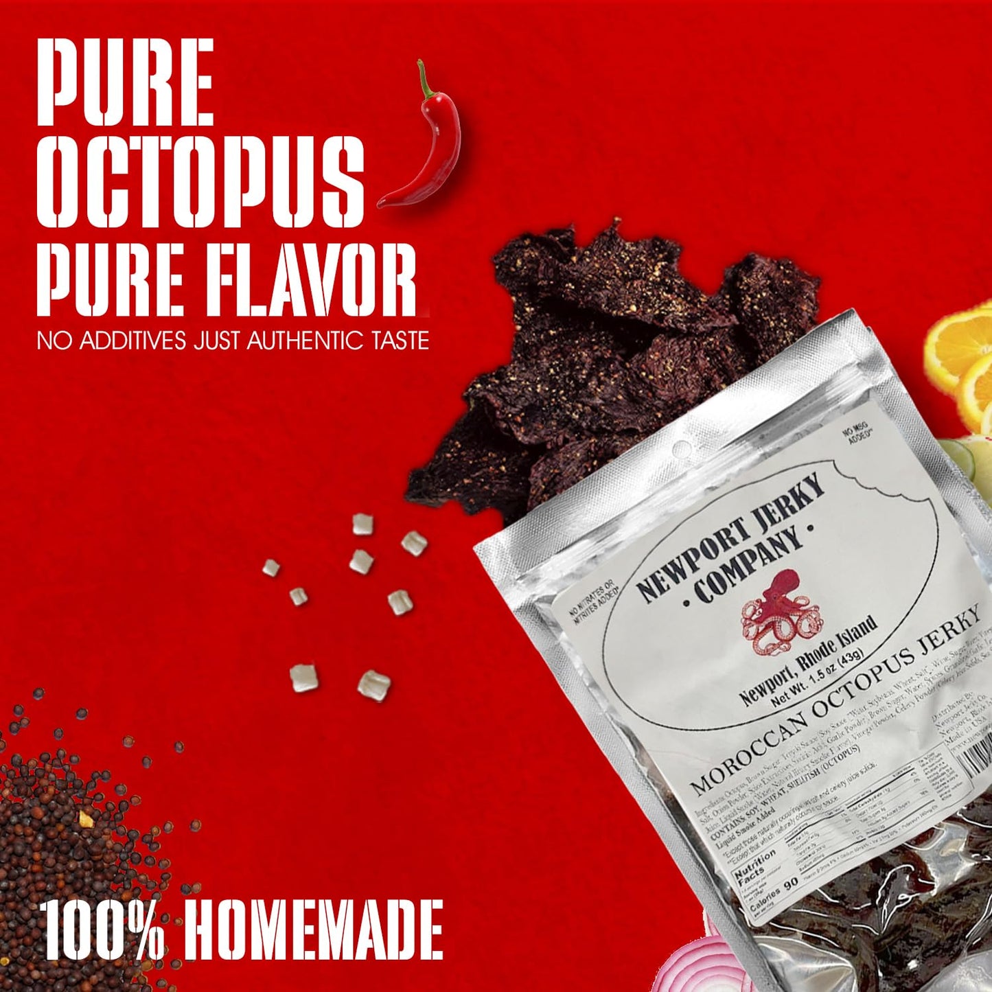 Newport Jerky Company Moroccan Octopus Jerky