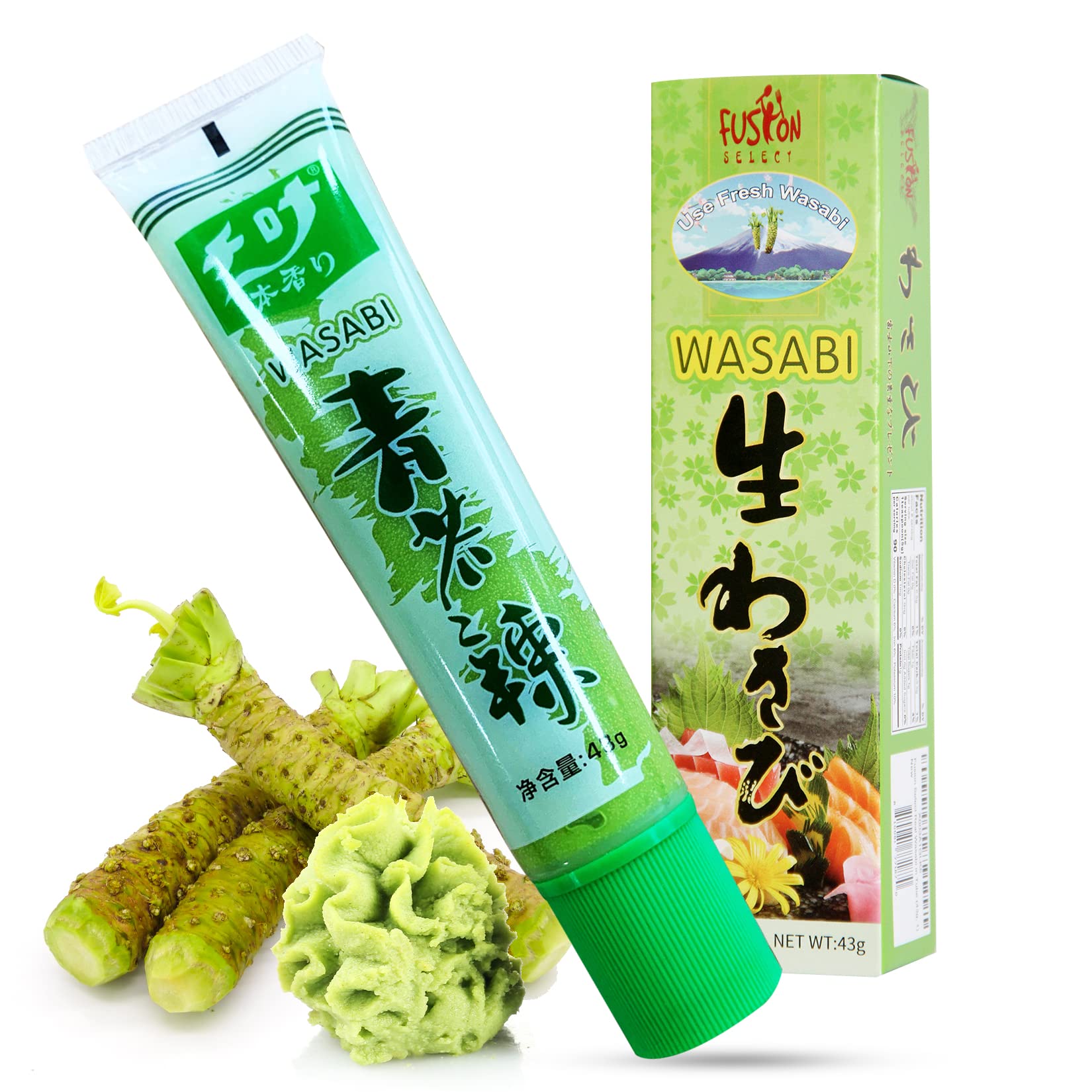 Fusion Select 1 Pack Real Authentic Japanese Wasabi Paste Prepared In Tube For Sushi, Sashimi, Poke Bowl, Japanese Food