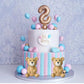 Brown Bear Balls Gender Reveal Cake Toppers For Birthday Baby Shower Party Decorations (Pink Blue)