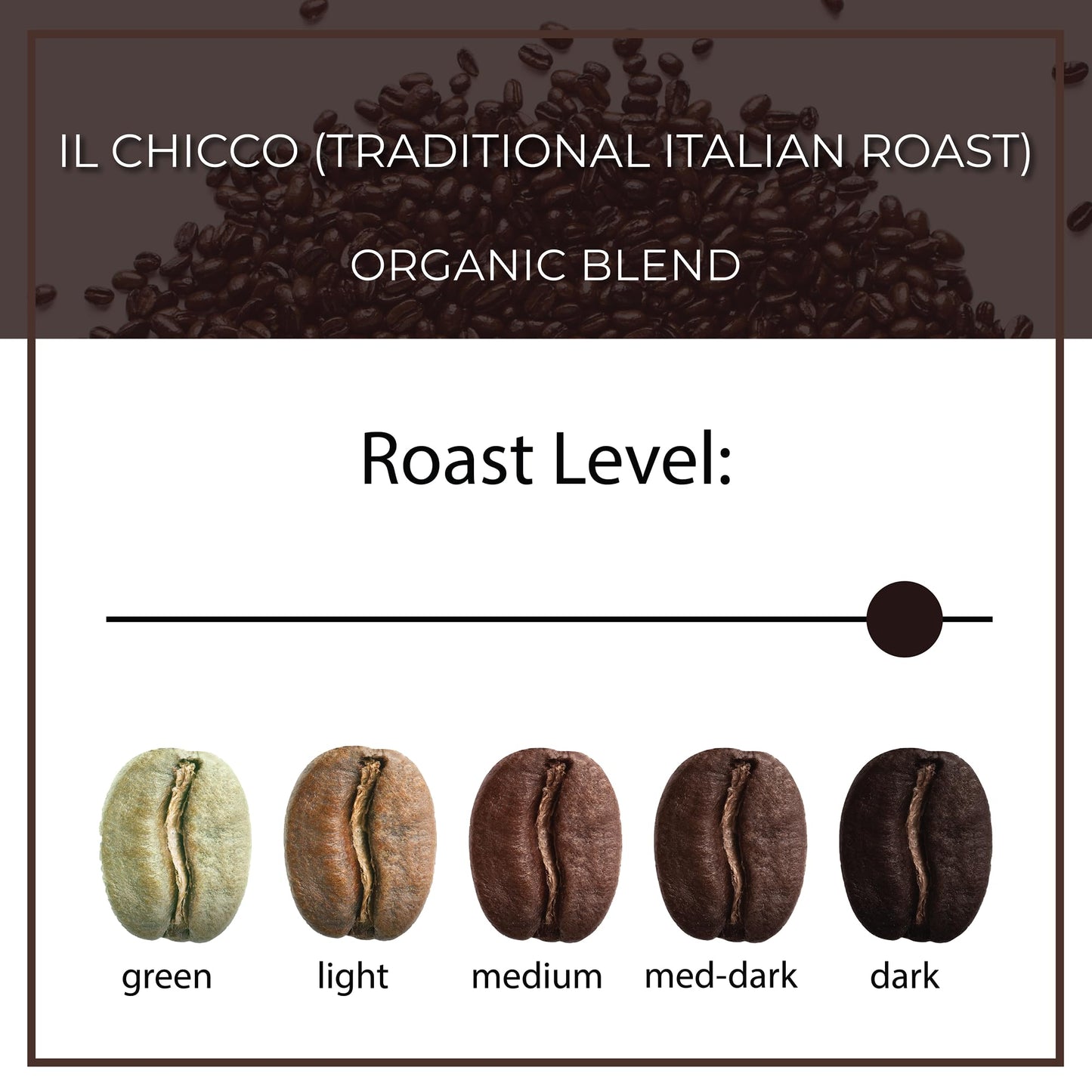 The Bean Organic Coffee Company Il Chicco (Traditional Italian Roast), Dark Roast, Whole Bean Coffee, 16-Ounce Bag