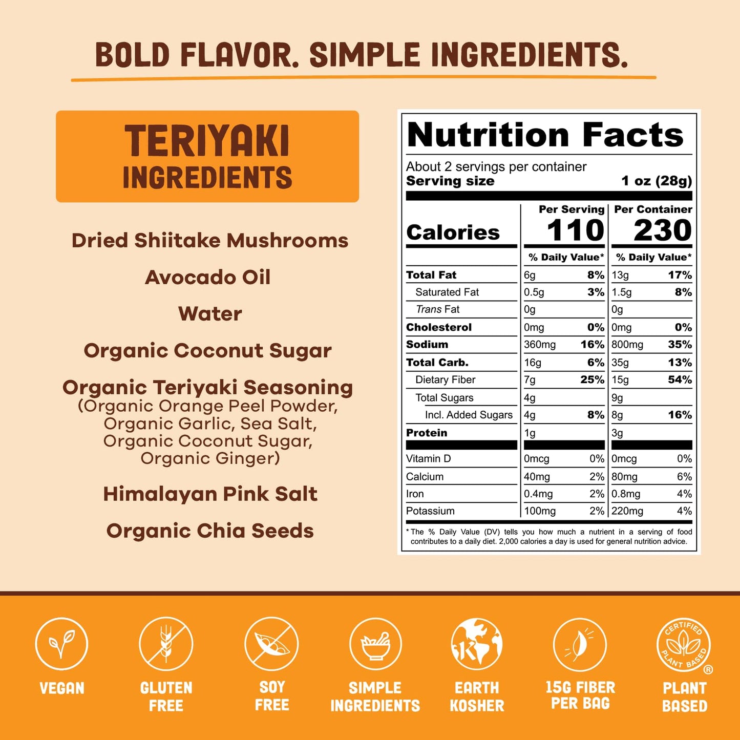 Pans Mushroom Jerky, Vegan Teriyaki Snacks, Gluten Free, High Fiber, 6.6 Ounce (Pack of 1)