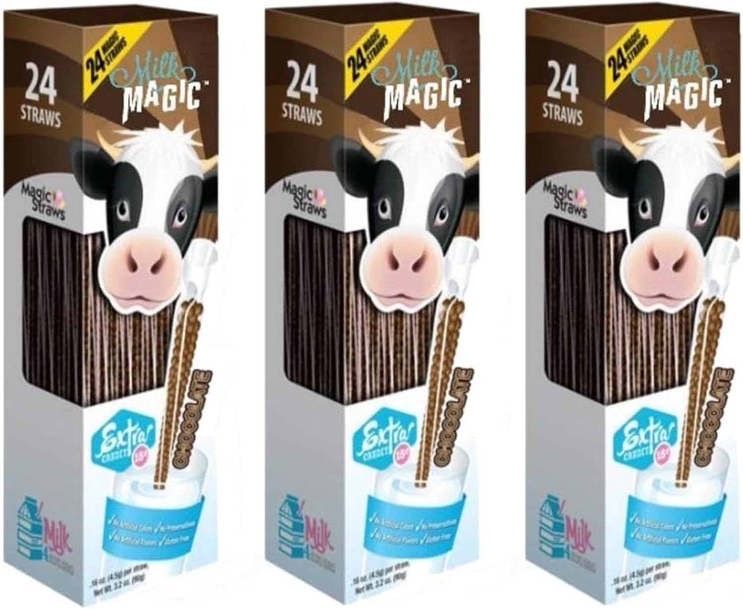 MILK MAGIC Chocolate Milk Flavoring Straws, Gluten-Free, Non-GMO, Low Sugar, 72 Count, White, Model S-PL-11025