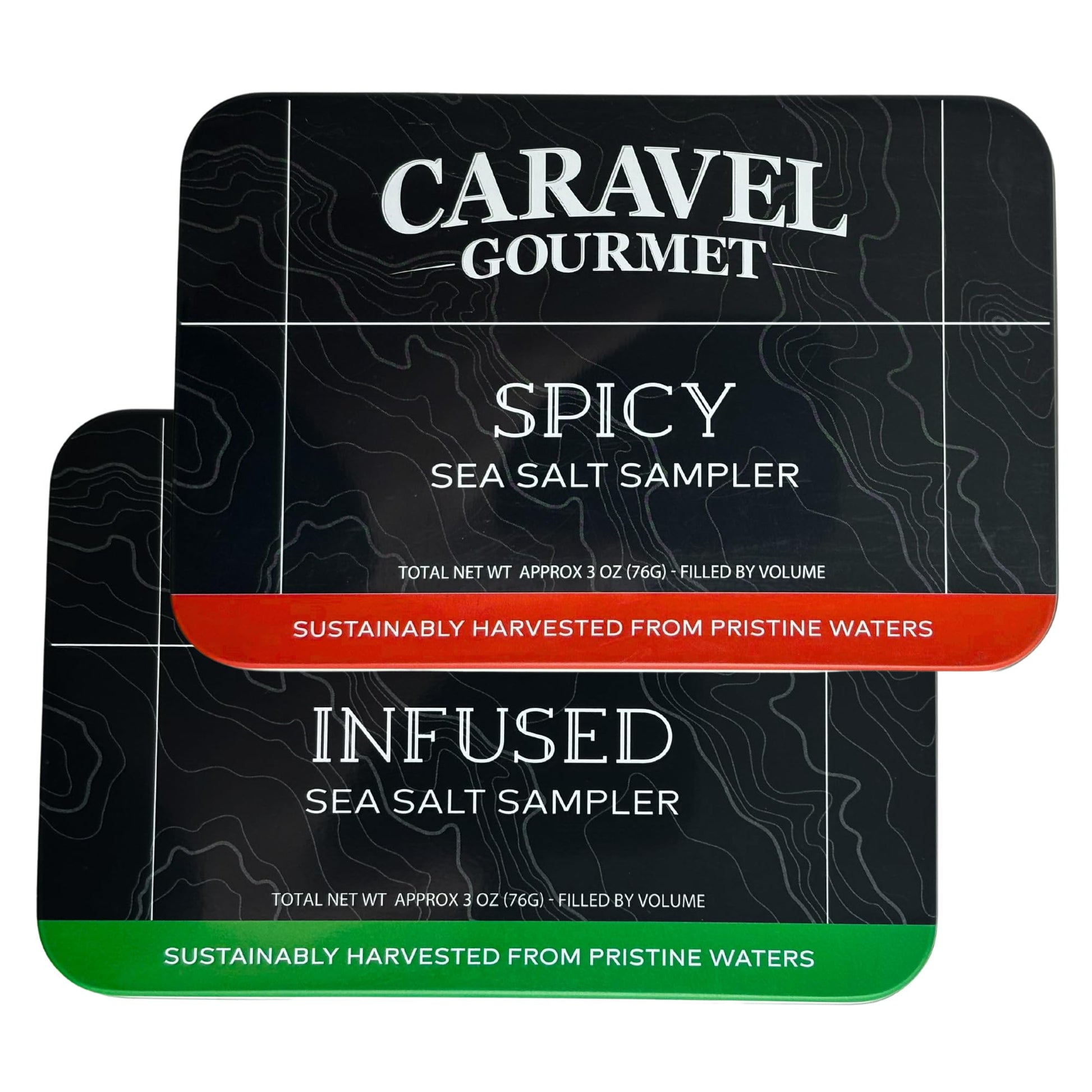 Caravel Gourmet Sea Salt Gift Set - Infused & Spicy Salt Sampler - 12 Flavors, 6 Ounce (Pack of 2) - Great Gifts for Everyone