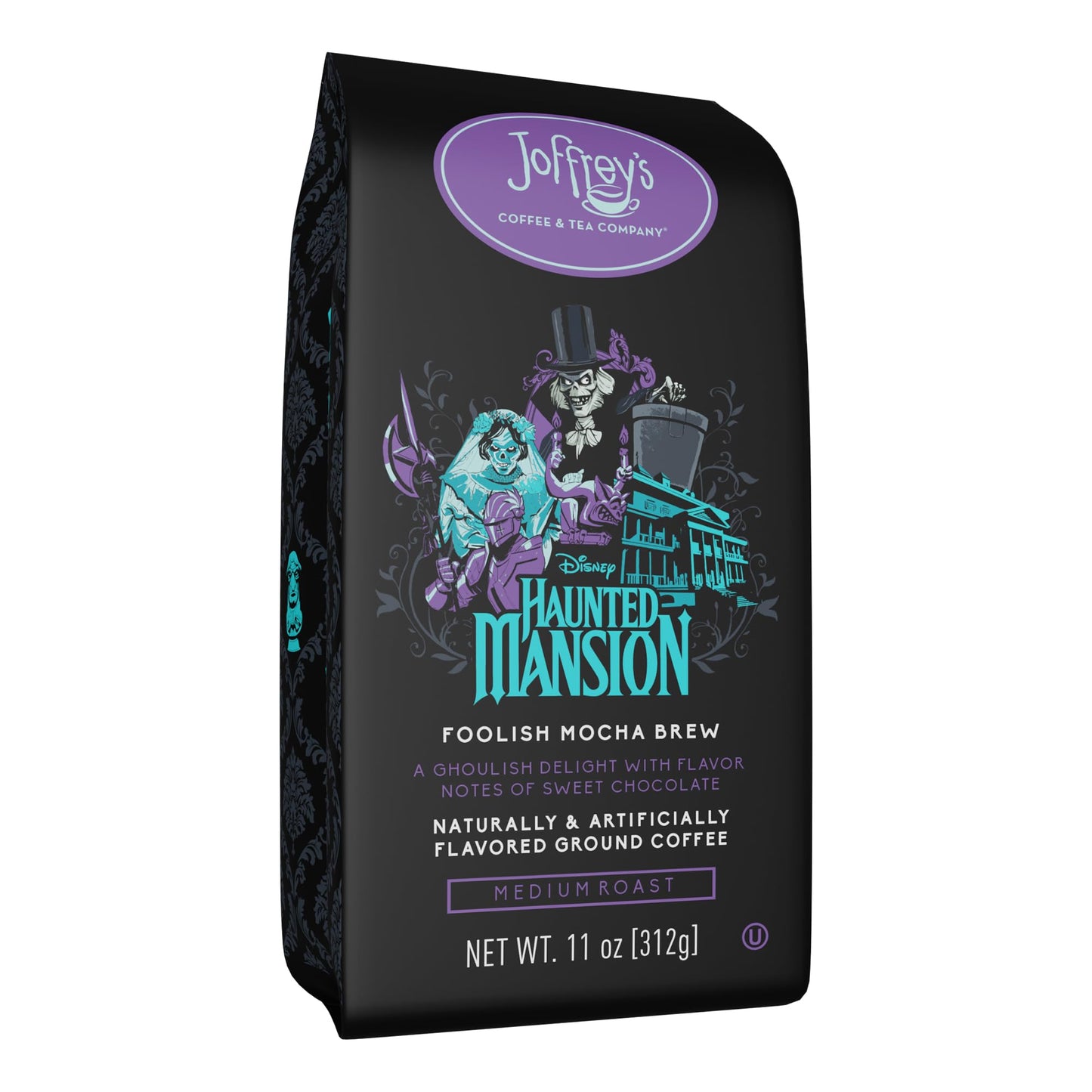 Joffreys Coffee - Disney Haunted Mansion Foolish Mocha Brew  Medium Roast Ground Coffee  Flavor Notes of Sweet Chocolate (Ground  11oz)