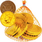 Fruidles Chocolate Coins in Mesh Bags, 10 Belgian Milk Chocolate Half-Dollar Gold Coins Per Mesh Bag, Total 108oz Mesh Bags (72 