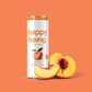 Happy Being Sparkling Peach Rose White Tea, Infused with Turmeric & Elderberry, Caffeine Free, 12oz, 4 Pack