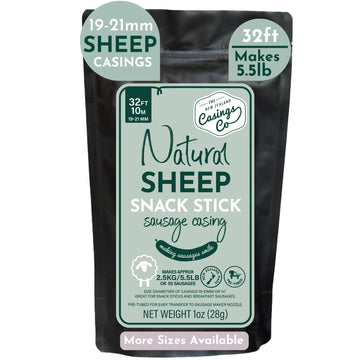 THE NEW ZEALAND CASINGS CO Snack Stick Casings - Natural Lamb/Sheep, 19mm, 32ft, Certified Halal