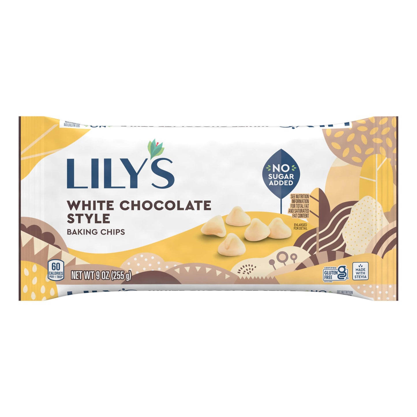 LILYS White Chocolate Style No Sugar Added, Baking Chips Bag, 9 oz