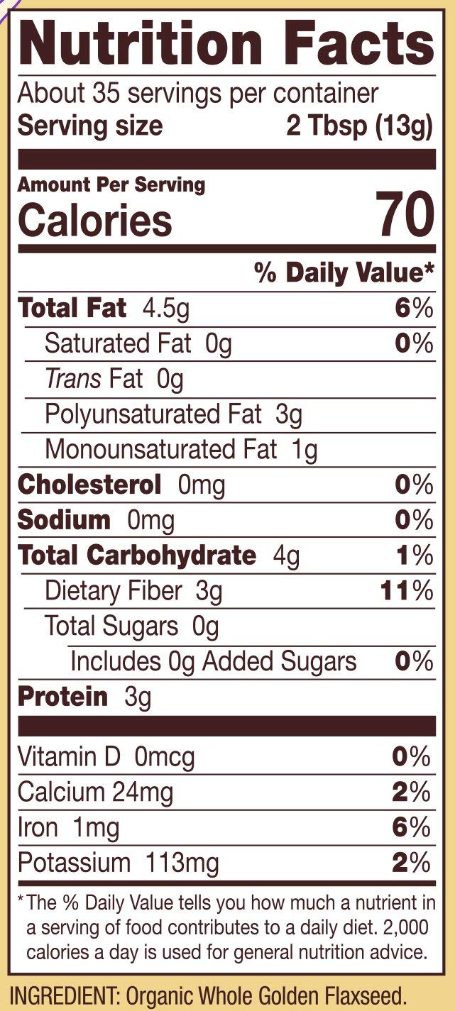 Bobs Red Mill Flaxseed Meal Golden Organic, 4 Pack Of 16 Oz