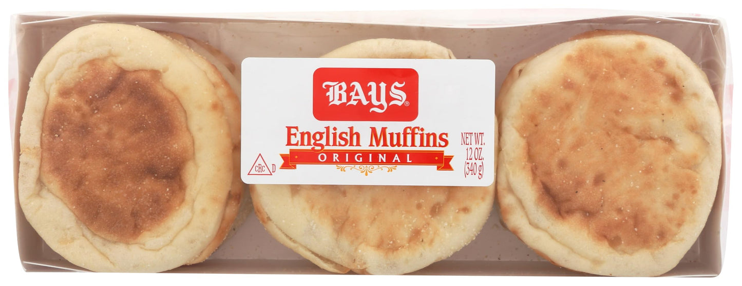 Bays Original English Muffins, 12 Ounce (Pack of 6)