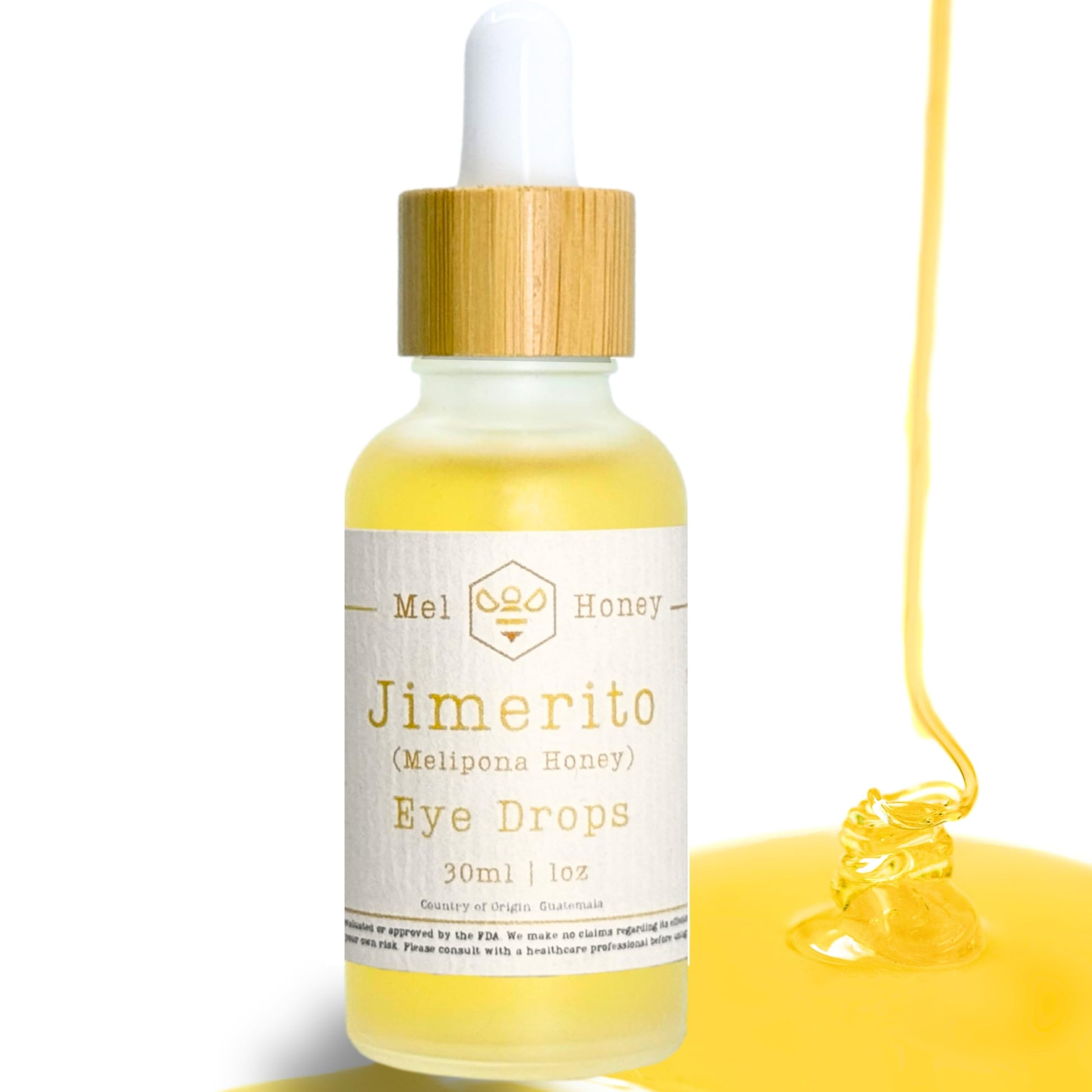 Jimerito Honey Drops - 30 ML - Miel Melipona - Gotas de Miel Chumelito Miel Virgen - Stingless Bee Honey from Yucatan Peninsula 
