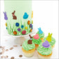Sugar Robot Edible Easter Cupcake Toppers For Cake Decorating - Edible Bunnies Decor - Bunnies & Chicks Cake Toppers And Cupcake