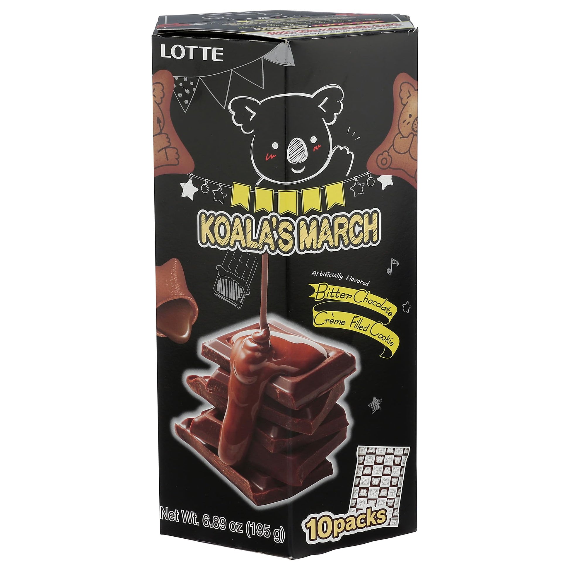 Lotte Koalas March Cookies with Bitter Chocolate Flavored Cream, 6.89 oz