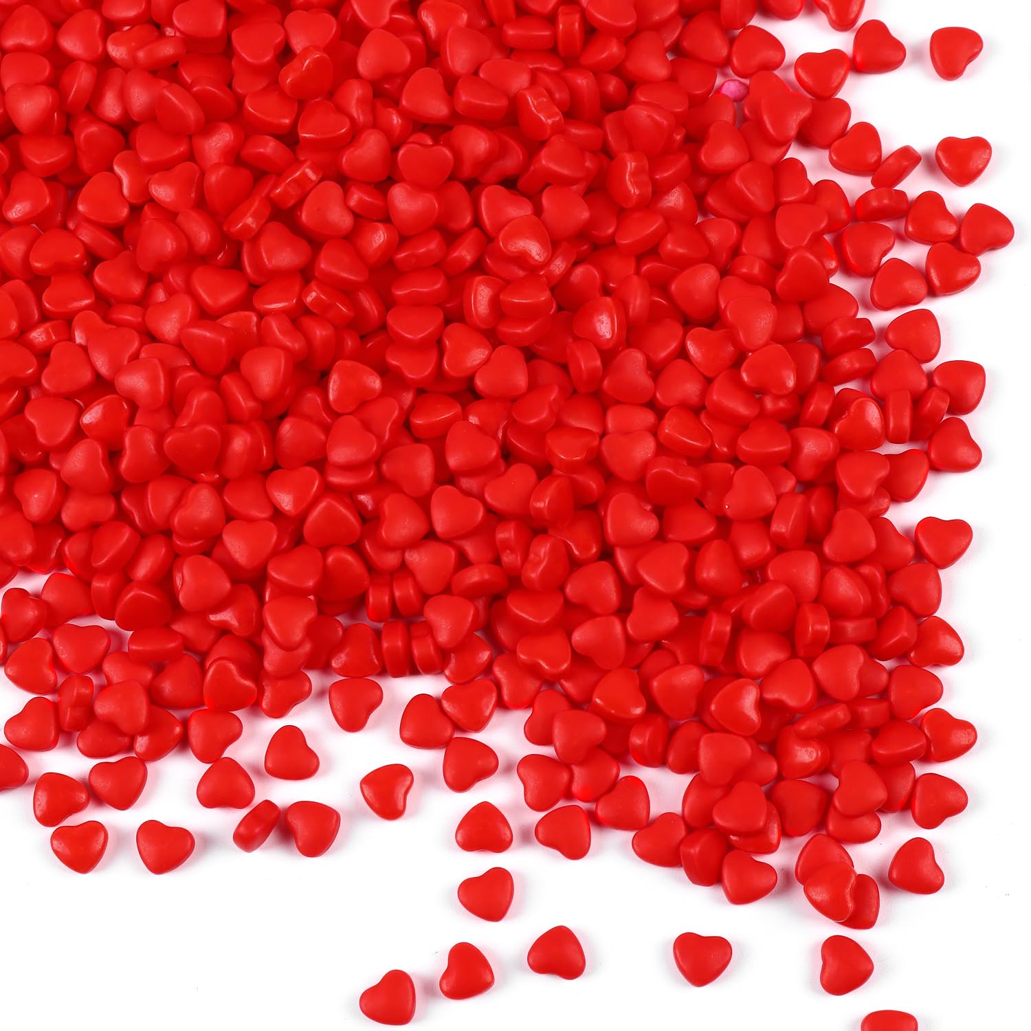 Valentine Sprinkles for Cake Decorating Edible Red Hearts Sugar Sprinkles for Cookies Chocolate Ice Cream Cupcake Topper, 3.5 ou