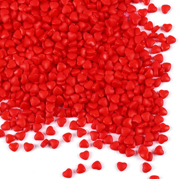Valentine Sprinkles for Cake Decorating Edible Red Hearts Sugar Sprinkles for Cookies Chocolate Ice Cream Cupcake Topper, 3.5 ou