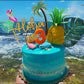 Laventy 2 Pcs Glitter Aloha Cake Topper Flamingo Cake Toppers Flamingo Happy Birthday Cake Decoration Tropical Hawaiian Luau The