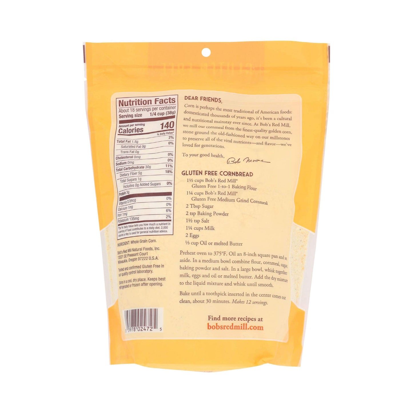 Bob'S Red Mill Gluten Free Cornmeal, 24 Oz