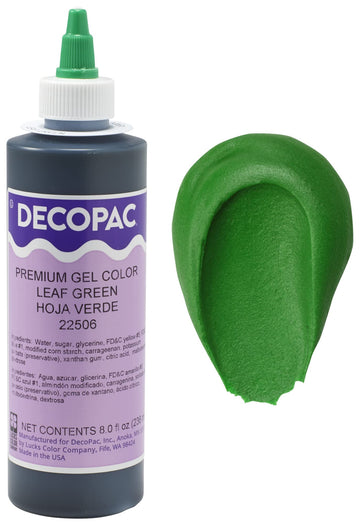 Decopac Premium Gel Food Color, Edible Coloring For Use With Buttercream Or Whipped Icing, Fondant & Piping Gel, Highly Concentrated Gel, 8Oz - Leaf Green