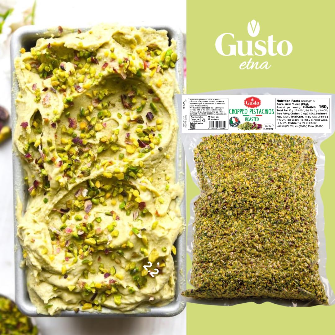 Pistachios Roasted Chopped, 2.2 lb (1 kg), Dry Roasted Unsalted Pistachio Crumbles, Chopped Pistachios nuts for ice cream sundae
