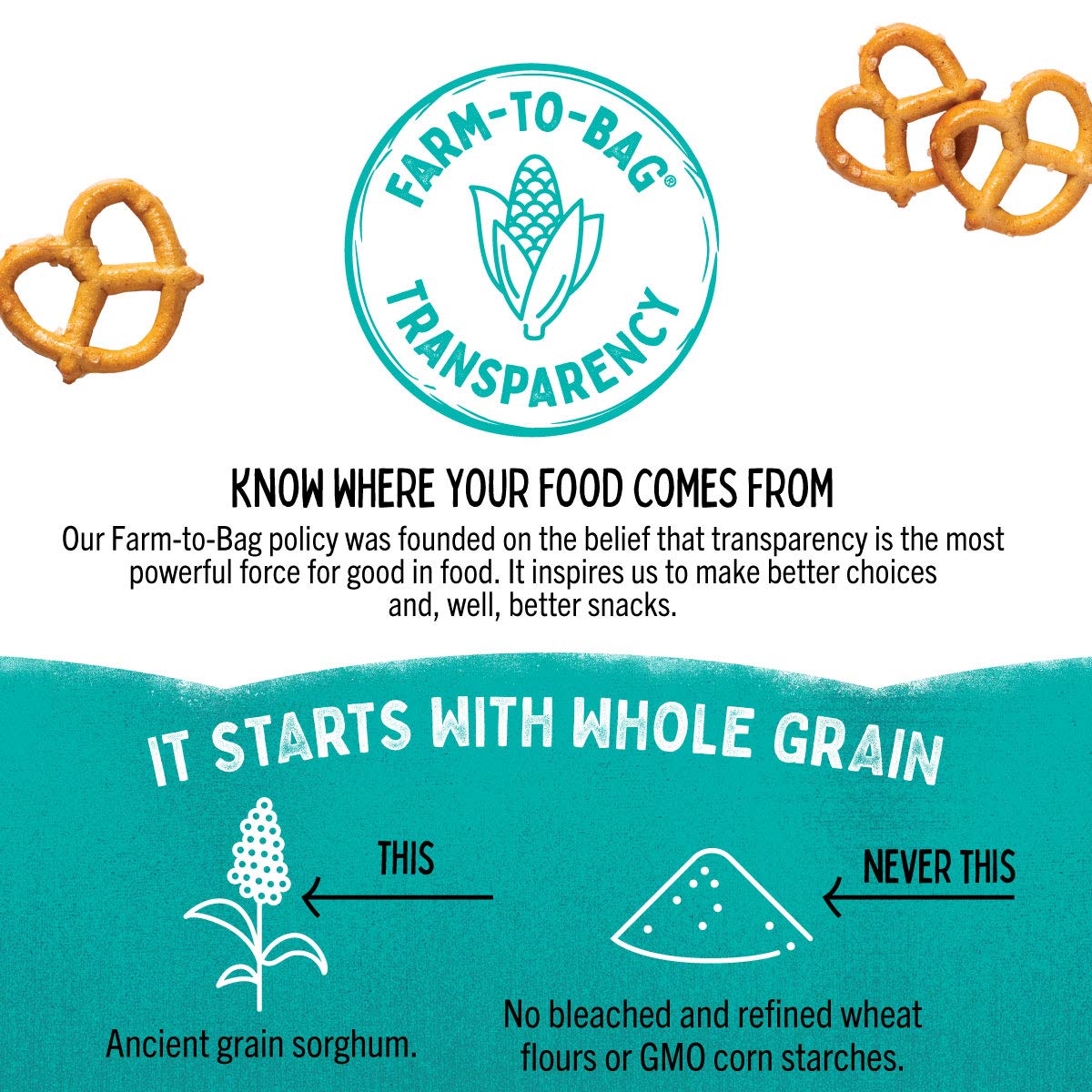 Quinn Whole Grain Sea Salt Pretzel Twists - Made With Real Ingredients, Whole Grain Sorghum, Sea Salt, Vegan, Gluten Free, Dairy