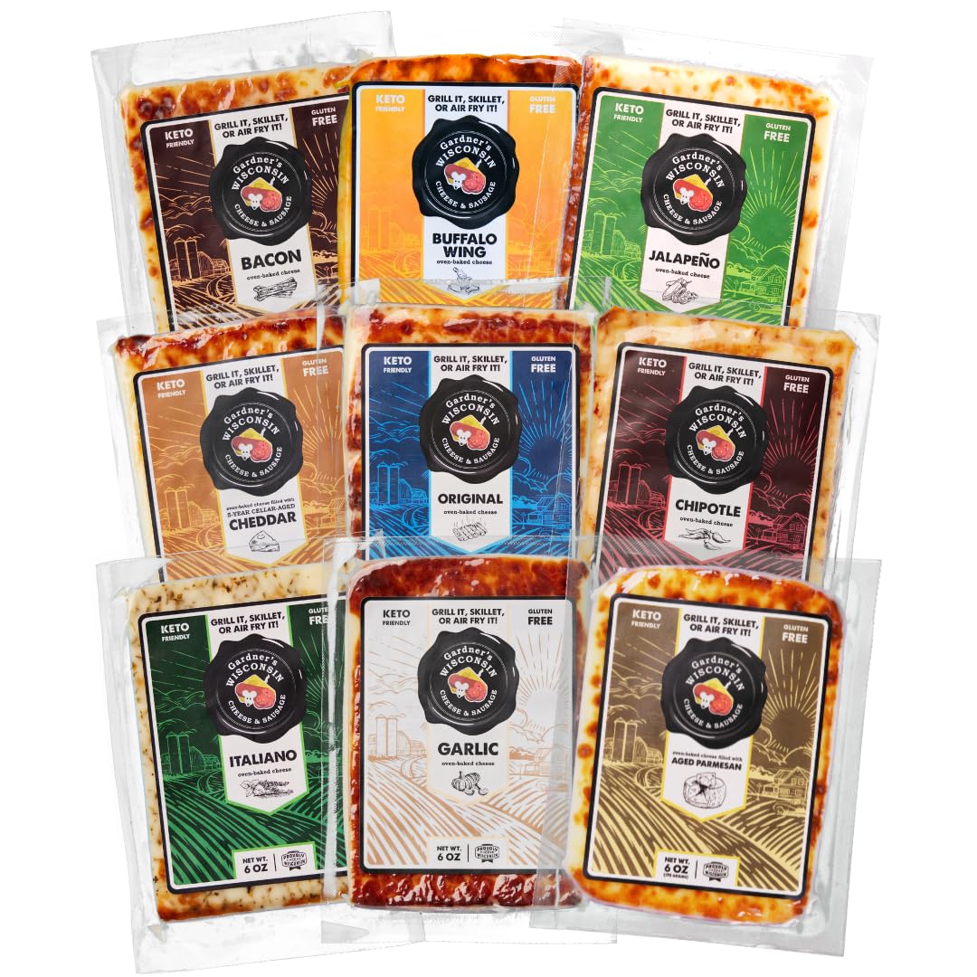 Gardner s Wisconsin Cheese, Oven Baked Cheese (9 Pack, Oven Baked Bundle) - Artisan Cheese Made in Wisconsin, Perfect for Holid