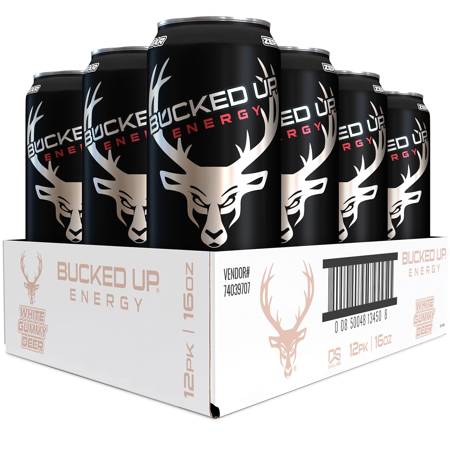 Bucked Up Energy Drink 300mg - White Gummy Deer Flavor (12 CT)
